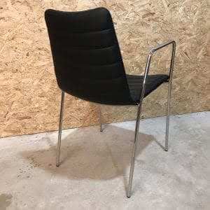 Stoel Cover chromen frame en zwart leder - Afrit 29