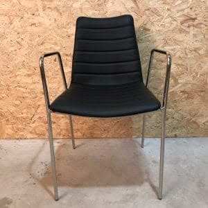 Stoel Cover chromen frame en zwart leder - Afrit 29