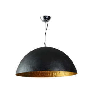 Mezzo Tondo zwart en goud met een diameter van 50 centimeter.