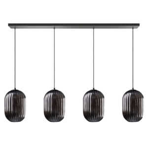 Hanglamp Glamm-balk smoke 4 bollen met een diameter van 20 centimeter.