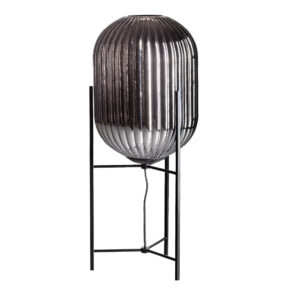 Tafellamp Glamm L smoke met een diameter van 30 centimeter.