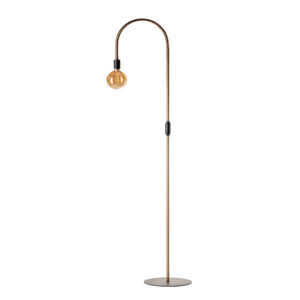 Pike vloerlamp goud met zwarte details.