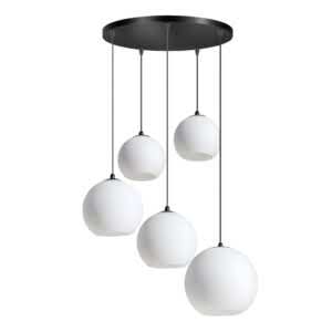 Hanglamp Orb Opaal met 5 bollen.