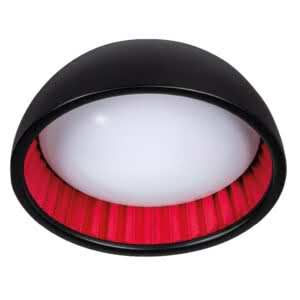 Plafondlamp Ringo met een diameter van 32 centimeter zwart gekleurde binnenkant.