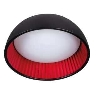 Plafondlamp Ringo met een diameter van 49 centimeter zwart gekleurde binnenkant.