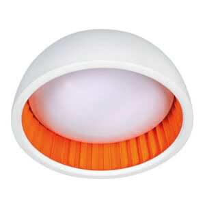 Plafondlamp Ringo met een diameter van 32 centimeter wit gekleurde binnenkant.