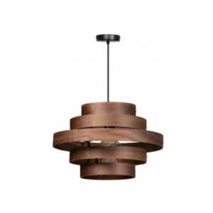 Walnut hanglamp 5-rings.