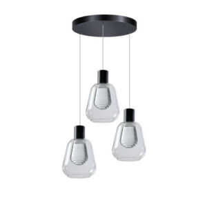 Hanglamp Gary 3 lichts clear glas.